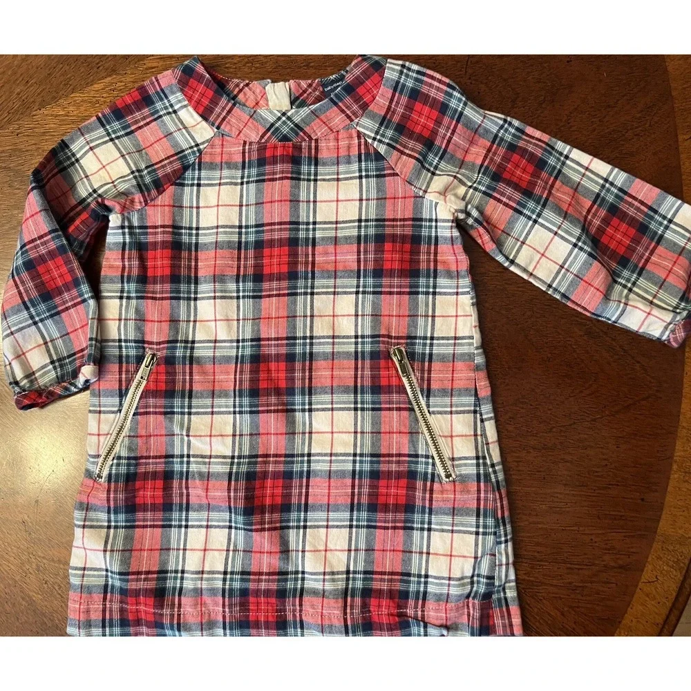 babyGAP Girls Sz 2 Red Multi-color Plaid Christmas Holiday Dress‎